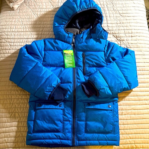 H&M Other - NWT H & M boys winter puffer ski jacket in blue size 10-11Y w/removable hood.
